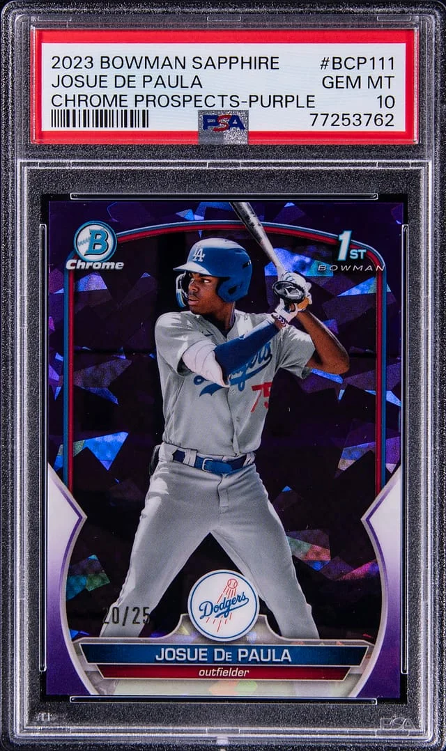 2023 Bowman Chrome Sapphire Josue De Paula Prospects Purple #BCP111 card image