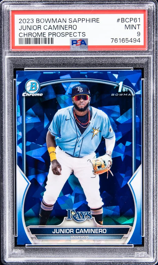 2023 Bowman Chrome Sapphire Junior Caminero Prospects #BCP61 card image