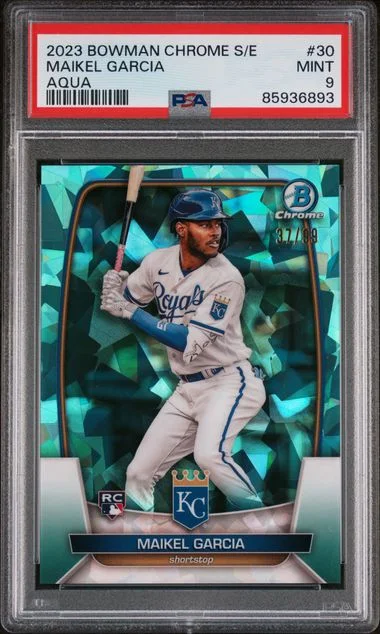 2023 Bowman Chrome Sapphire Maikel Garcia Edition Aqua #30 card image