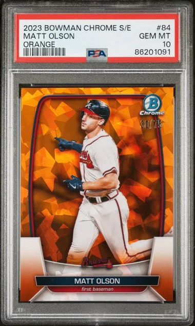 2023 Bowman Chrome Sapphire Matt Olson Edition Orange #84 card image