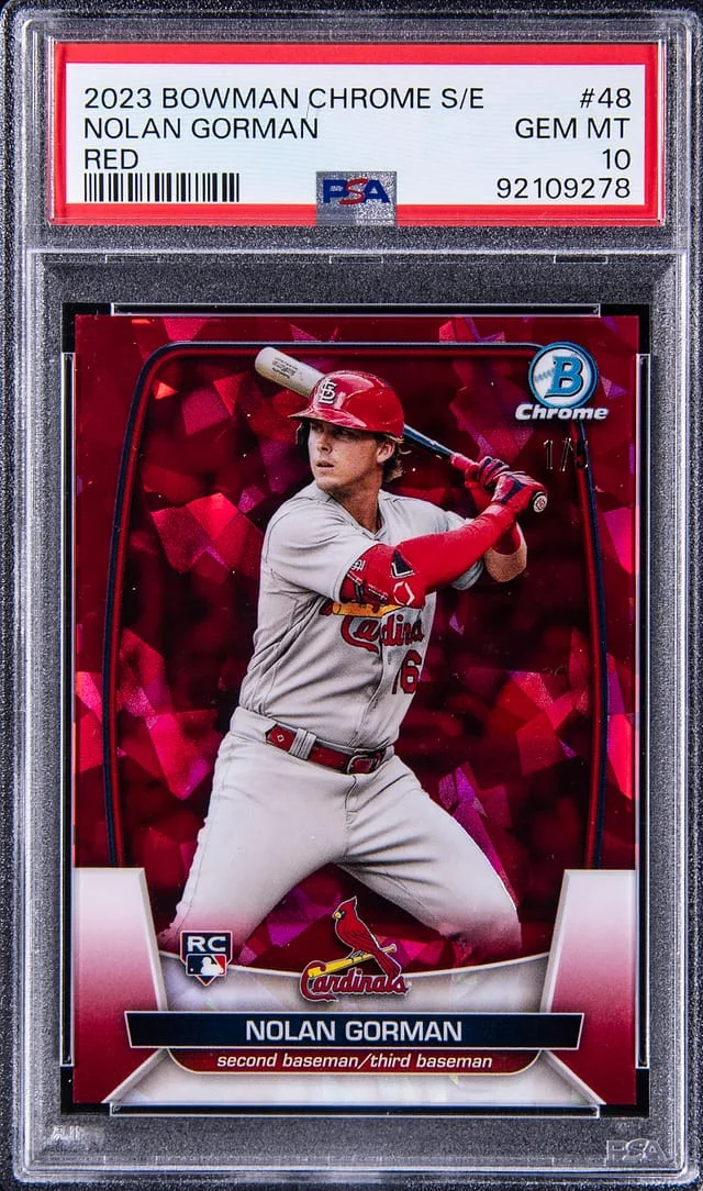 2023 Bowman Chrome Sapphire Nolan Gorman Edition #48 card image