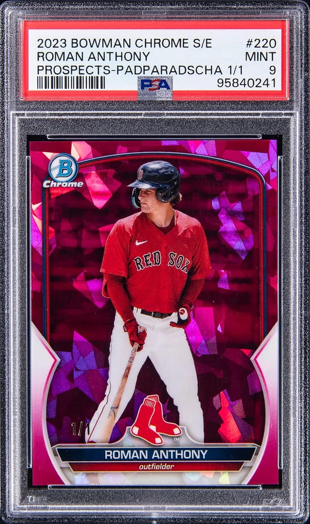 2023 Bowman Chrome Sapphire Roman Anthony Edition Prospects Padparadscha #220 card image