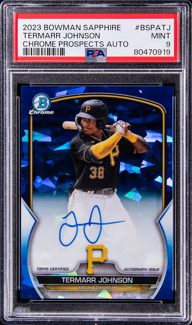 2023 Bowman Chrome Sapphire Termarr Johnson Autograph #BSPA-TJ card image