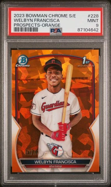 2023 Bowman Chrome Sapphire Welbyn Francisca Edition Prospects Orange #228 card image