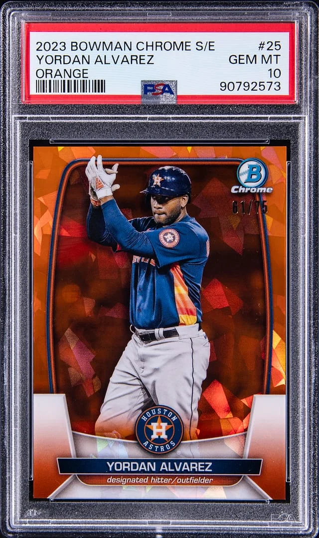 2023 Bowman Chrome Sapphire Yordan Alvarez Orange #25 card image