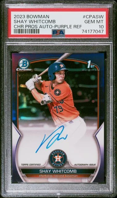 2023 Bowman Chrome Shay Whitcomb Prospect Autographs #CPASW card image