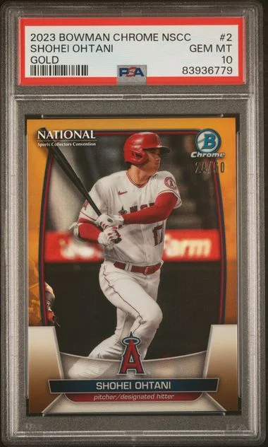 2023 Bowman Chrome Shohei Ohtani National Gold #2 card image