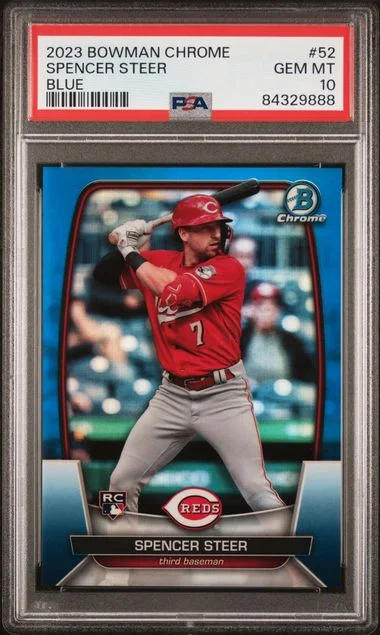 2023 Bowman Chrome Spencer Steer Blue #52 card image