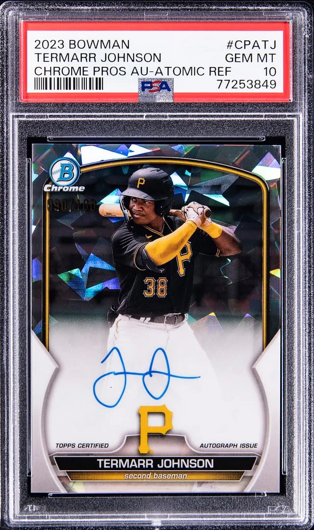 2023 Bowman Chrome Termarr Johnson Prospect Autographs Atomic Refractor #CPA-TJ card image