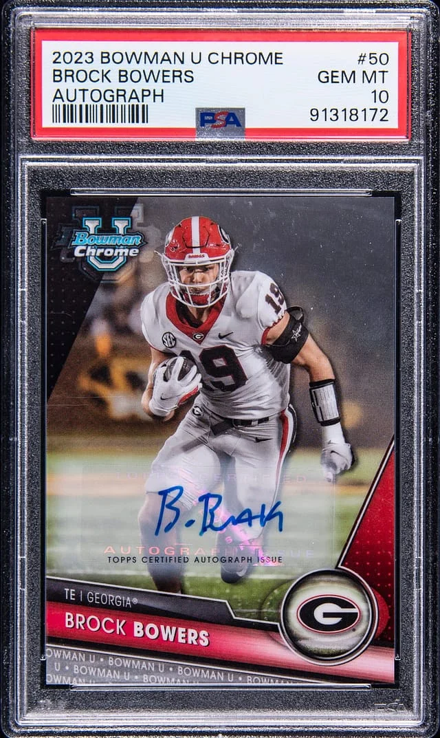 2023 Bowman Chrome University Brock Bowers Autograph #50 card image