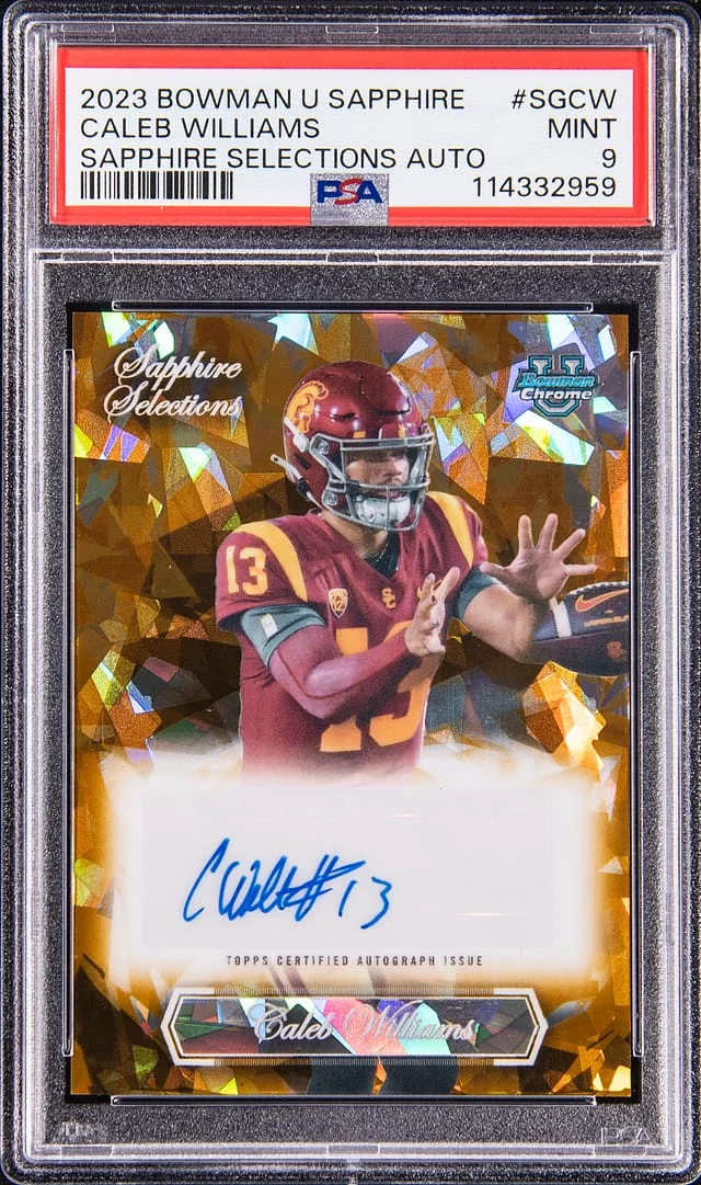 2023 Bowman Chrome University Caleb Williams Sapphire Sapphire Selections Auto #SG-CW card image