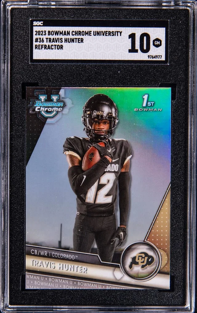 2023 Bowman Chrome University Travis Hunter Refractor #36 card image