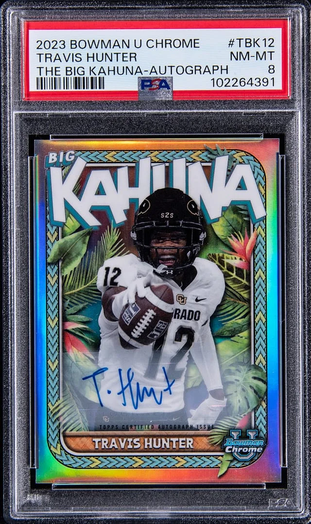 2023 Bowman Chrome University Travis Hunter The Big Kahuna Autograph #TBK-12 card image