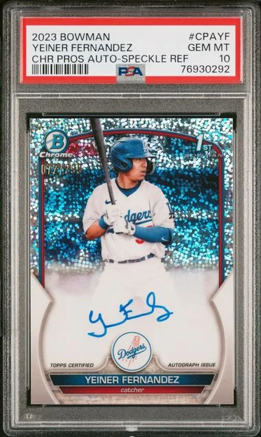 2023 Bowman Chrome Yeiner Fernandez Prospect Autographs #CPAYF card image