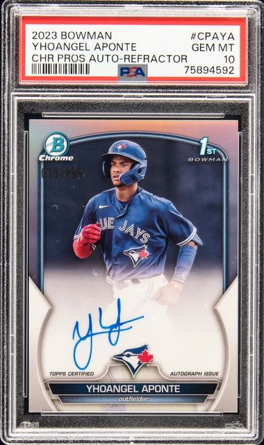 2023 Bowman Chrome Yhoangel Aponte Prospect Autographs #CPAYA card image