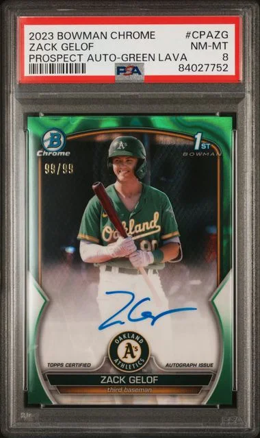 2023 Bowman Chrome Zack Gelof Prospect Autograph Speckle #CPA-ZG card image