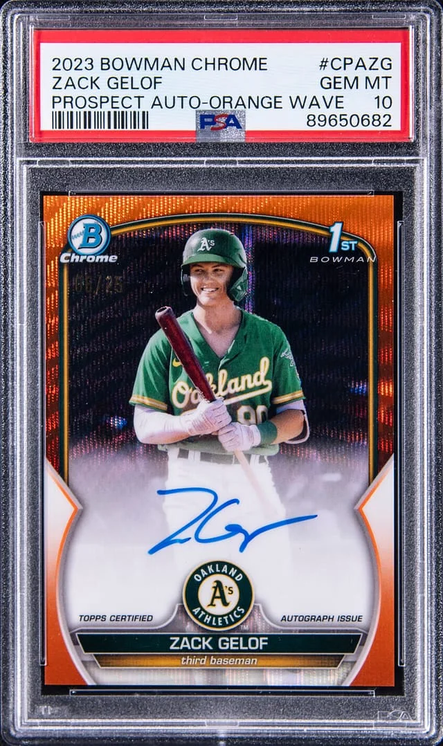 2023 Bowman Chrome Zack Gelof Prospect Autographs Speckle #CPAZG card image