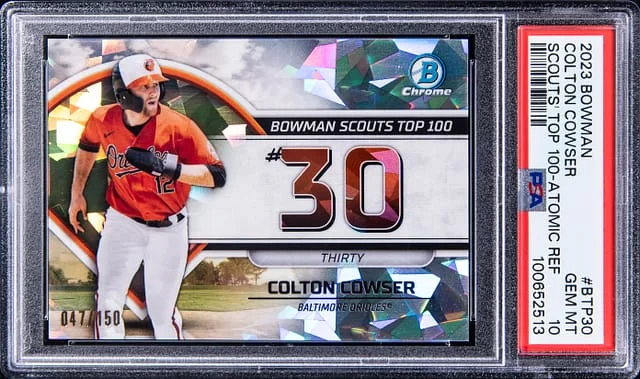 2023 Bowman Colton Cowser Scouts Top 100 Atomic Refractor #BTP-30 card image