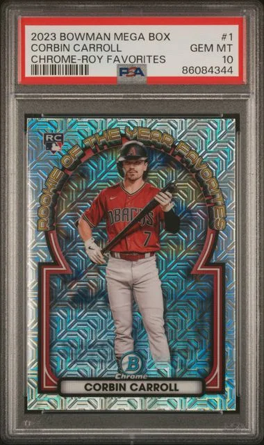 2023 Bowman Corbin Carroll Mega Box Chrome Roy Favorites #1 card image