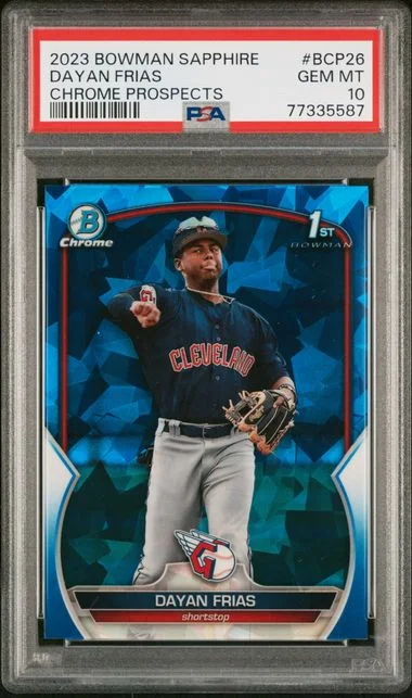 2023 Bowman Dayan Frias Sapphire Edition Chrome Prospects #Bcp26 card image