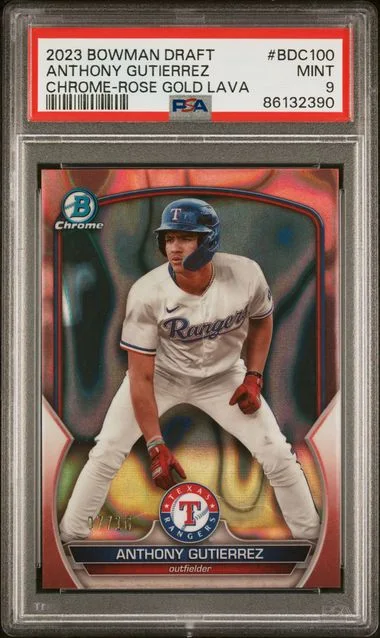 2023 Bowman Draft Anthony Gutierrez Chrome-Rose Gold Lava #BDC100 card image
