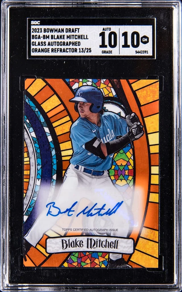 2023 Bowman Draft Blake Mitchell Glass Autographed Orange Refractor #BGA-BM card image