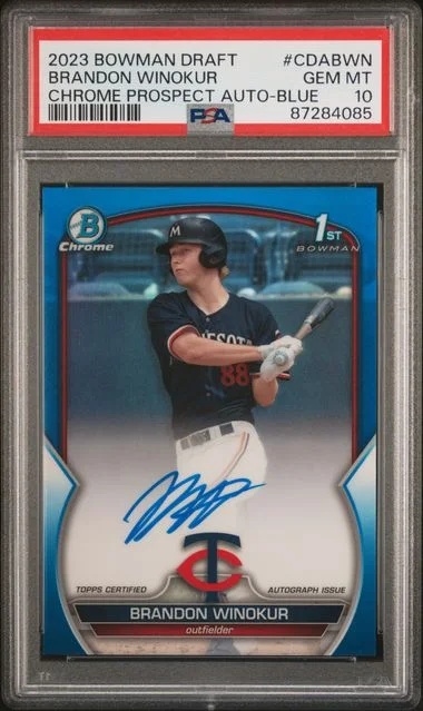 2023 Bowman Draft Brandon Winokur Chrome Prospect Autograph Blue #CDABWN card image