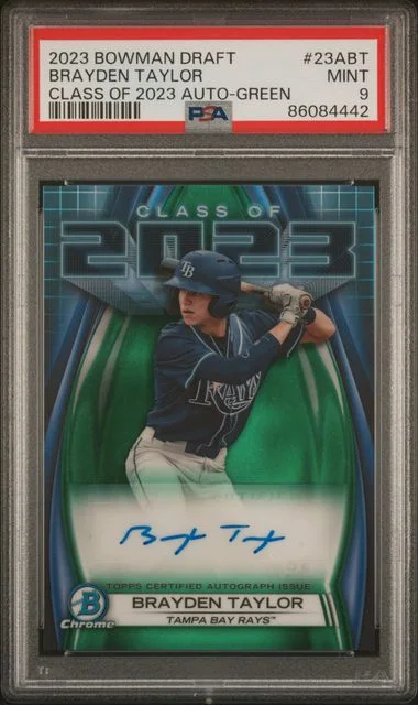 2023 Bowman Draft Brayden Taylor Class Of 2023 Autograph Green #23ABT card image