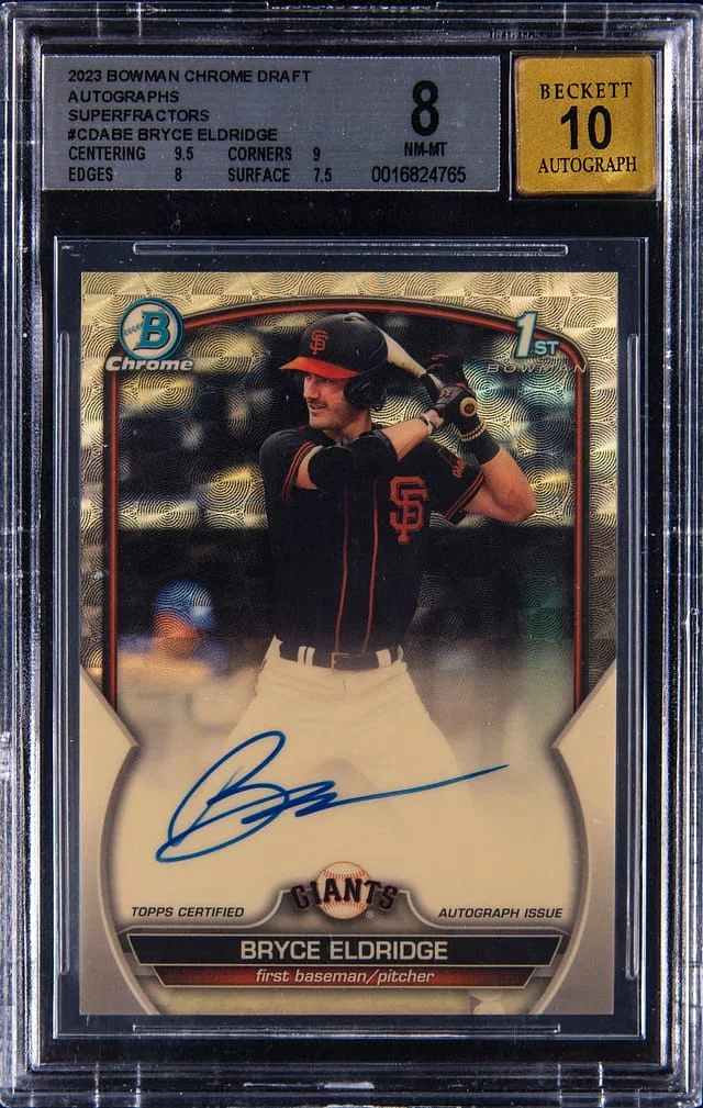 2023 Bowman Draft Bryce Eldridge Chrome Prospect Autograph #CDA-BE card image