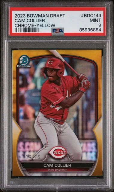 2023 Bowman Draft Cam Collier Chrome-Yellow #BDC143 card image
