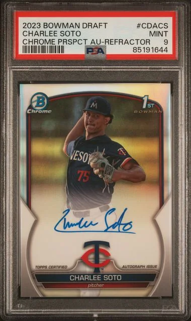 2023 Bowman Draft Charlee Soto Chrome Prospect Autograph Refractor #CDA-CS card image