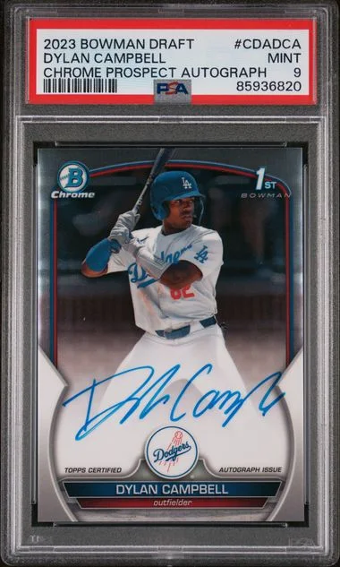 2023 Bowman Draft Dylan Campbell Chrome Prospect Autograph #CDA-DCA card image