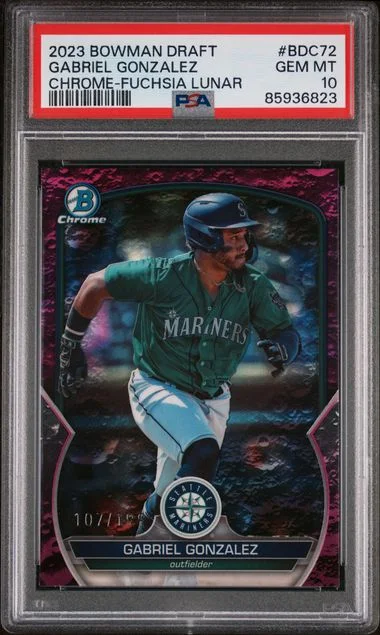 2023 Bowman Draft Gabriel Gonzalez Chrome-Fuchsia Lunar #BDC72 card image