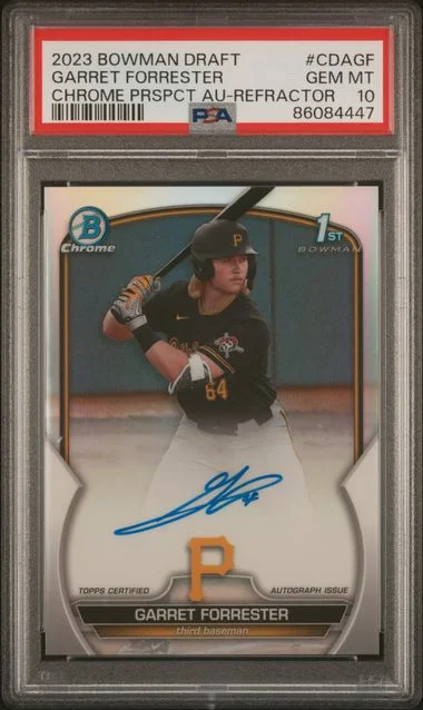 2023 Bowman Draft Garret Forrester Chrome Prospect Autograph Refractor #CDA-GF card image