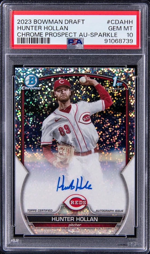 2023 Bowman Draft Hunter Hollan Chrome Prospect Autograph Sparkle #CDA-HH card image