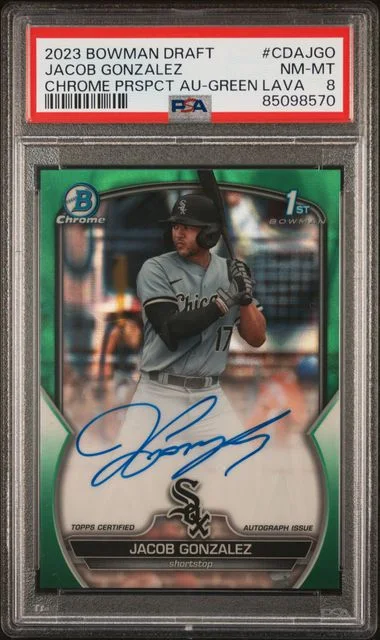 2023 Bowman Draft Jacob Gonzalez Chrome Prospect Autograph Green Lava #CDAJGO card image