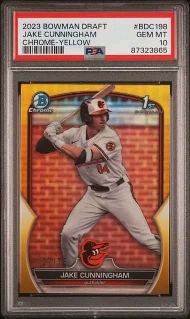 2023 Bowman Draft Jake Cunningham Chrome-Yellow #BDC198 card image