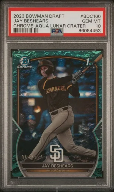 2023 Bowman Draft Jay Beshears Chrome-Aqua Lunar Crater #BDC166 card image