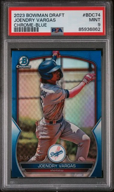 2023 Bowman Draft Joendry Vargas Chrome-Blue #BDC74 card image