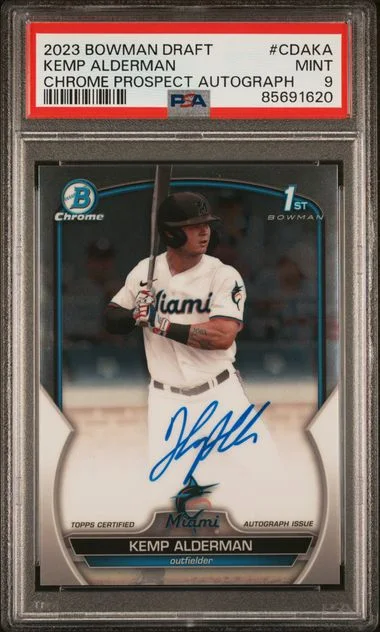 2023 Bowman Draft Kemp Alderman Chrome Prospect Autograph #CDA-KA card image