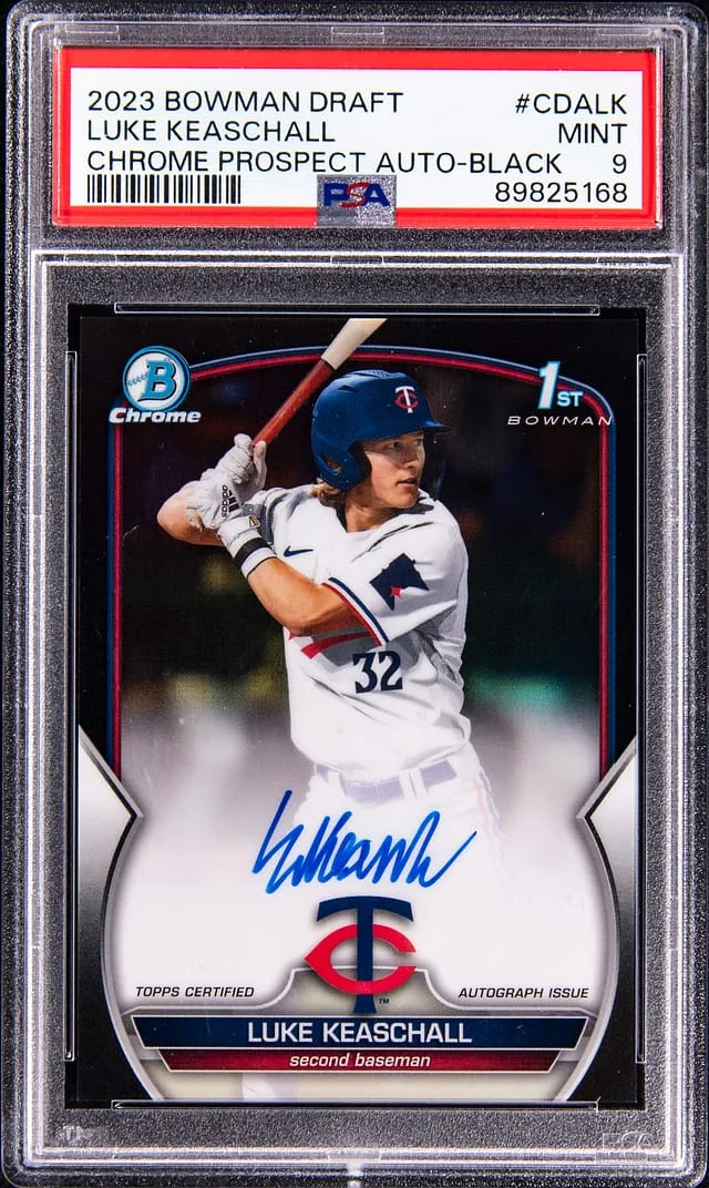 2023 Bowman Draft Luke Keaschall Chrome Prospect Autograph Black #CDA-LK card image