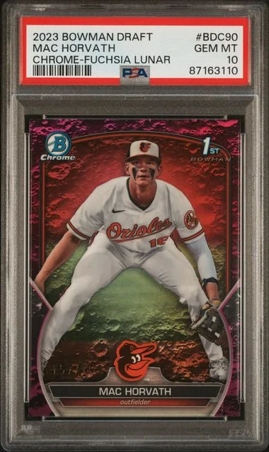 2023 Bowman Draft Mac Horvath Chrome-Fuchsia Lunar #BDC90 card image