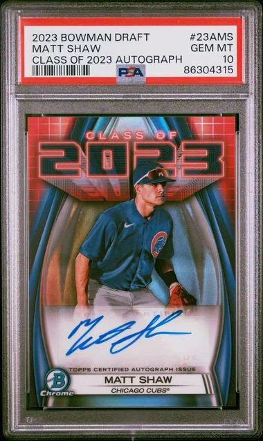 2023 Bowman Draft Matt Shaw Class Of 2023 Autograph #23AMS card image