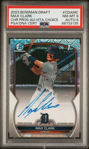 2023 Bowman Draft Max Clark Chrome Prospect Autograph HTA Choice #CDA-MX card image