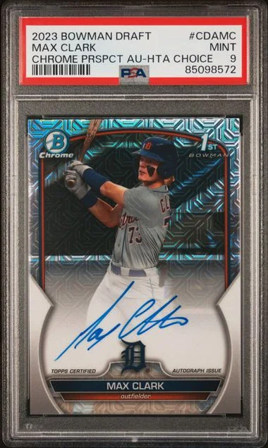 2023 Bowman Draft Max Clark Chrome Prospect Autograph HTA Choice #CDAMC card image