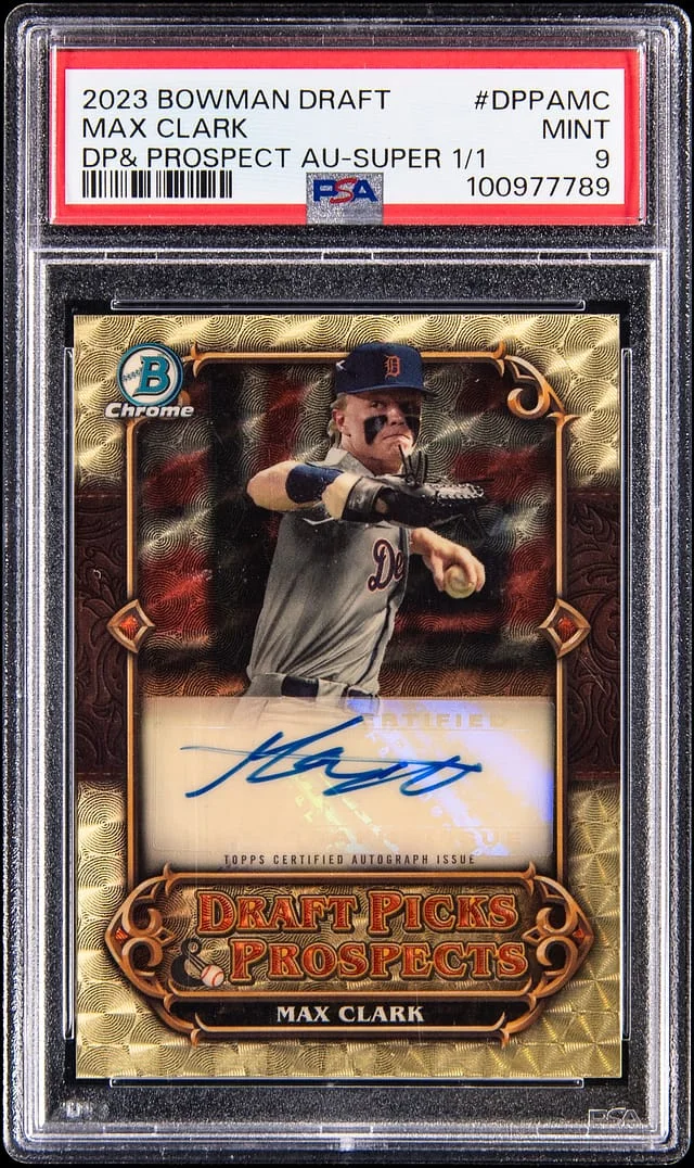 2023 Bowman Draft Max Clark Draft Picks Prospect Autographs SuperFractor #DPPA-MC card image