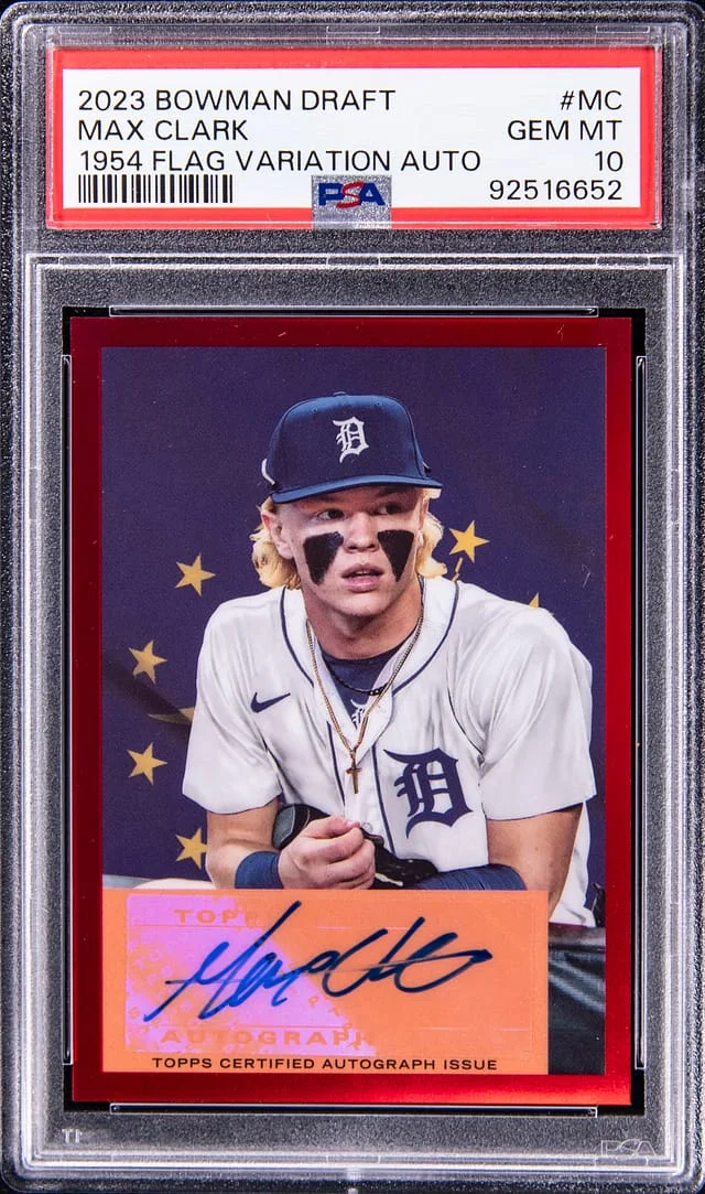 2023 Bowman Draft Max Clark 1954 Flag Variation Autograph #MC card image