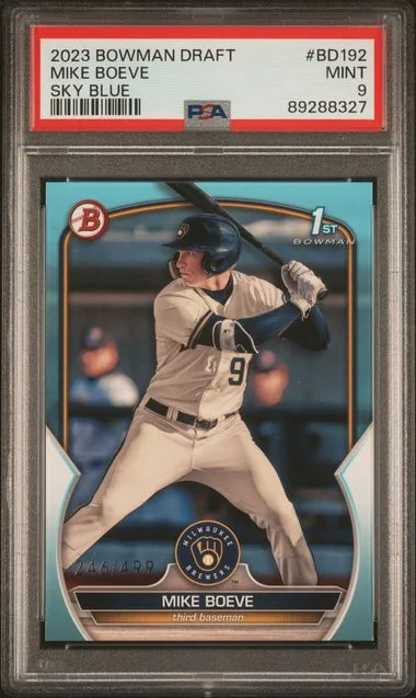2023 Bowman Draft Mike Boeve Sky Blue #BD192 card image