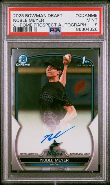 2023 Bowman Draft Noble Meyer Chrome Prospect Autograph #CDA-NME card image