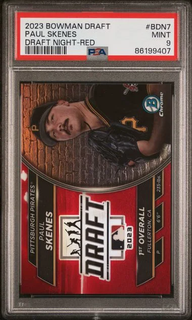 2023 Bowman Draft Paul Skenes Bowman Draft Night Red #BDN7 card image